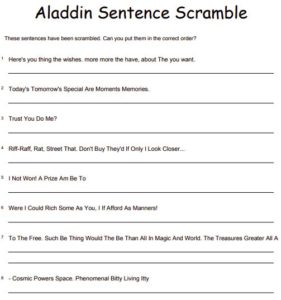 Aladdin Word Search Puzzles – Word Search Printable